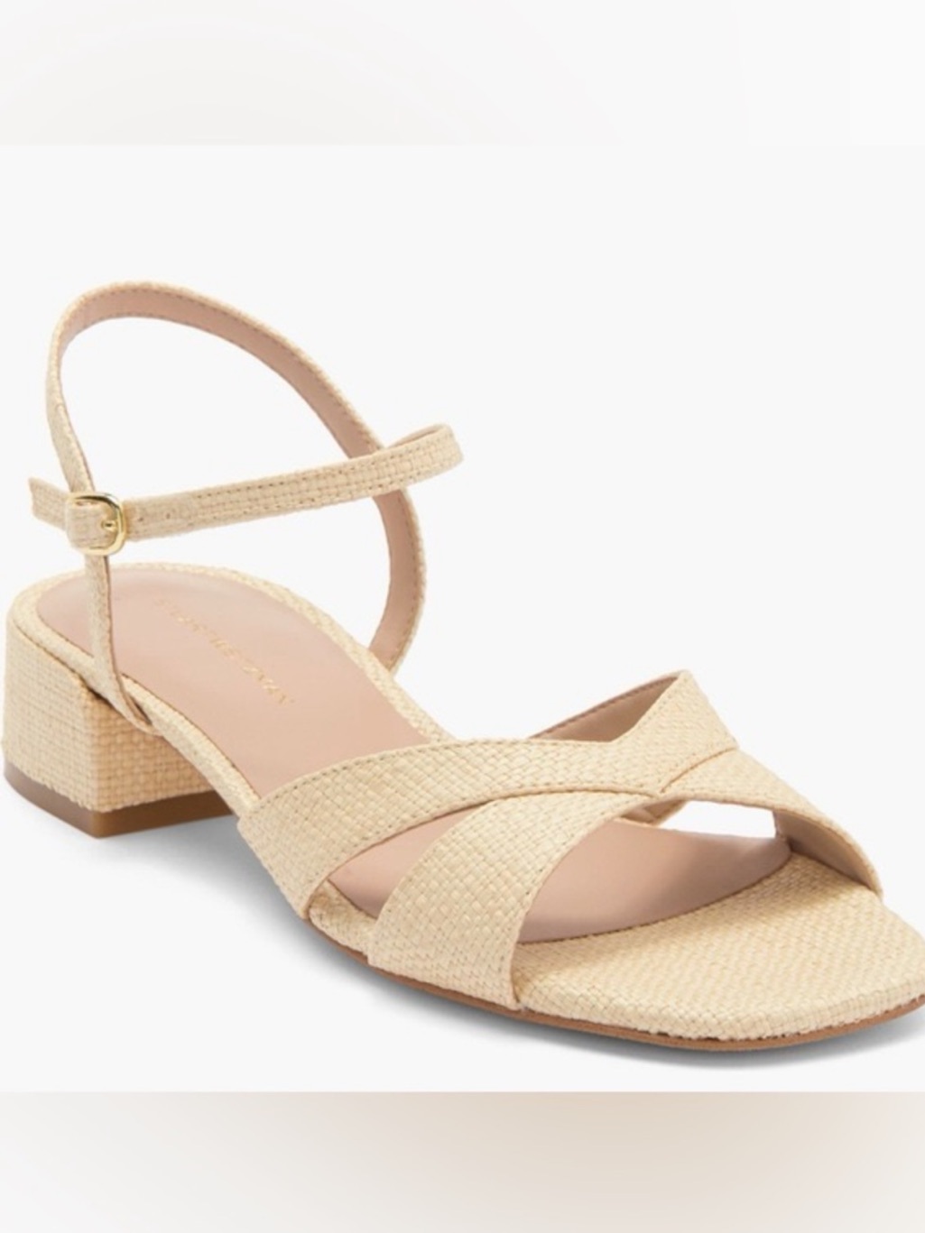 New Stuart Weitzman Miami Block Heel Sandal In Natural Sz 12 Nib